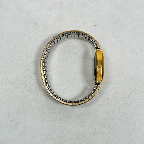 VTG Pulsar Watch Womens 17mm Gold Tone Quartz 1N01-5E00 New Battery Stretchy - Picture 7 of 12